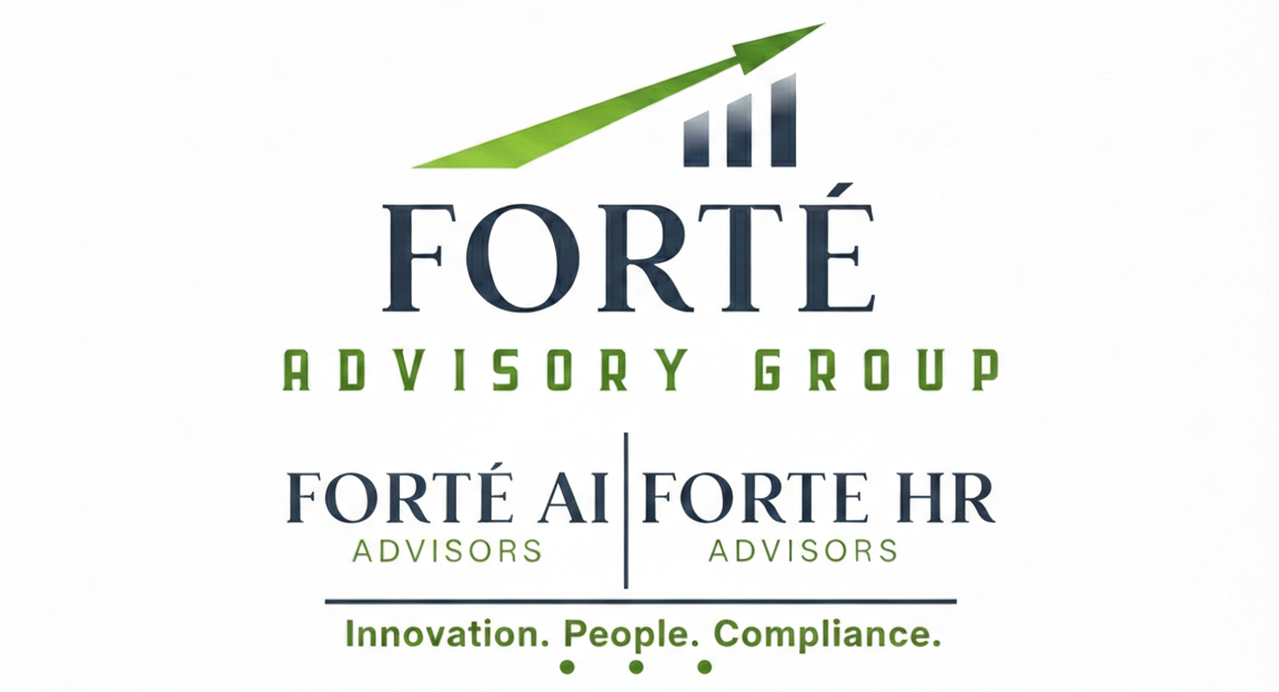Logo for Forté Advisory Group featuring innovation and compliance themes.
